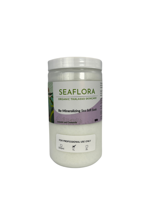 Seaflora's own sea salt soak with chamomile and lavender.
